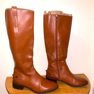 Sam And Libby Women Perry Tall Riding Boots Cognac Brown Size 8 1/2 NWOB